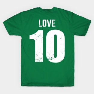 Jordan Alexander Love Distressed Black and White Jersey Number 10 American Football Quarterback QB T-Shirt